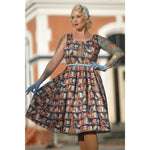 Library Bookcase Print Dress by Dolly and Dotty