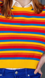 Rainbow Stripe Cropped Tank Top Vest by Run and Fly
