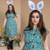 Bunny Meadows Print Cotton Tea Dress with Pockets by Run and Fly