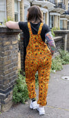 Run and Fly Orange Cactus Print Stretch Twill Cotton Dungarees