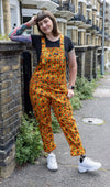 Run and Fly Orange Cactus Print Stretch Twill Cotton Dungarees