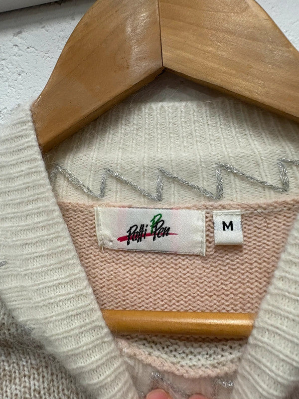 Vintage 80's Jumper M Cosy Cottagecore Pastel Pink Retro Wool Blend