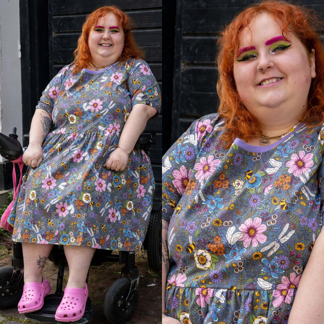 Cottagecore Floral Print Smock Dress with Pockets by Rebel Romance