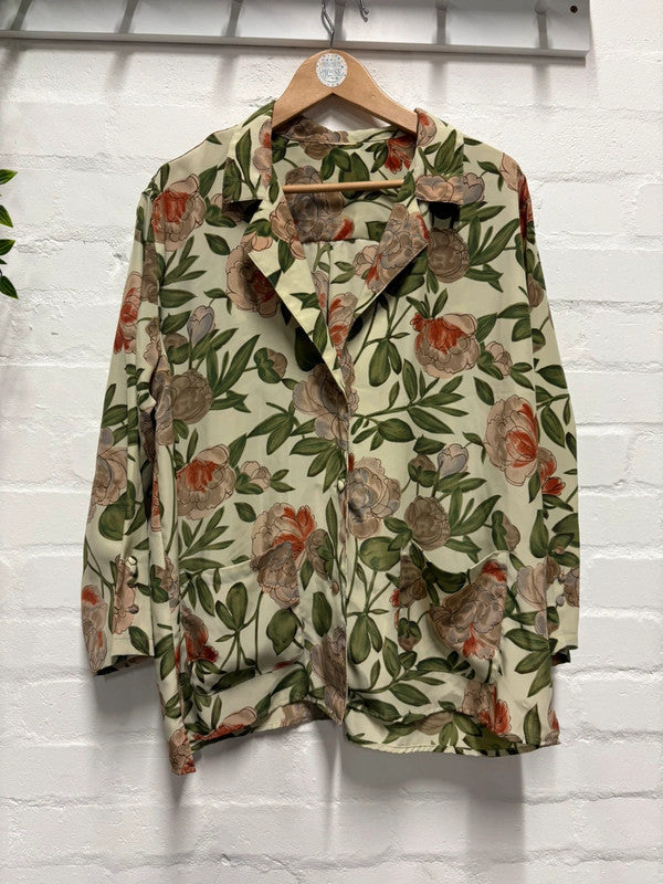 Vintage Floral Shirt Blouse 18 20 True Retro Cottage Funky