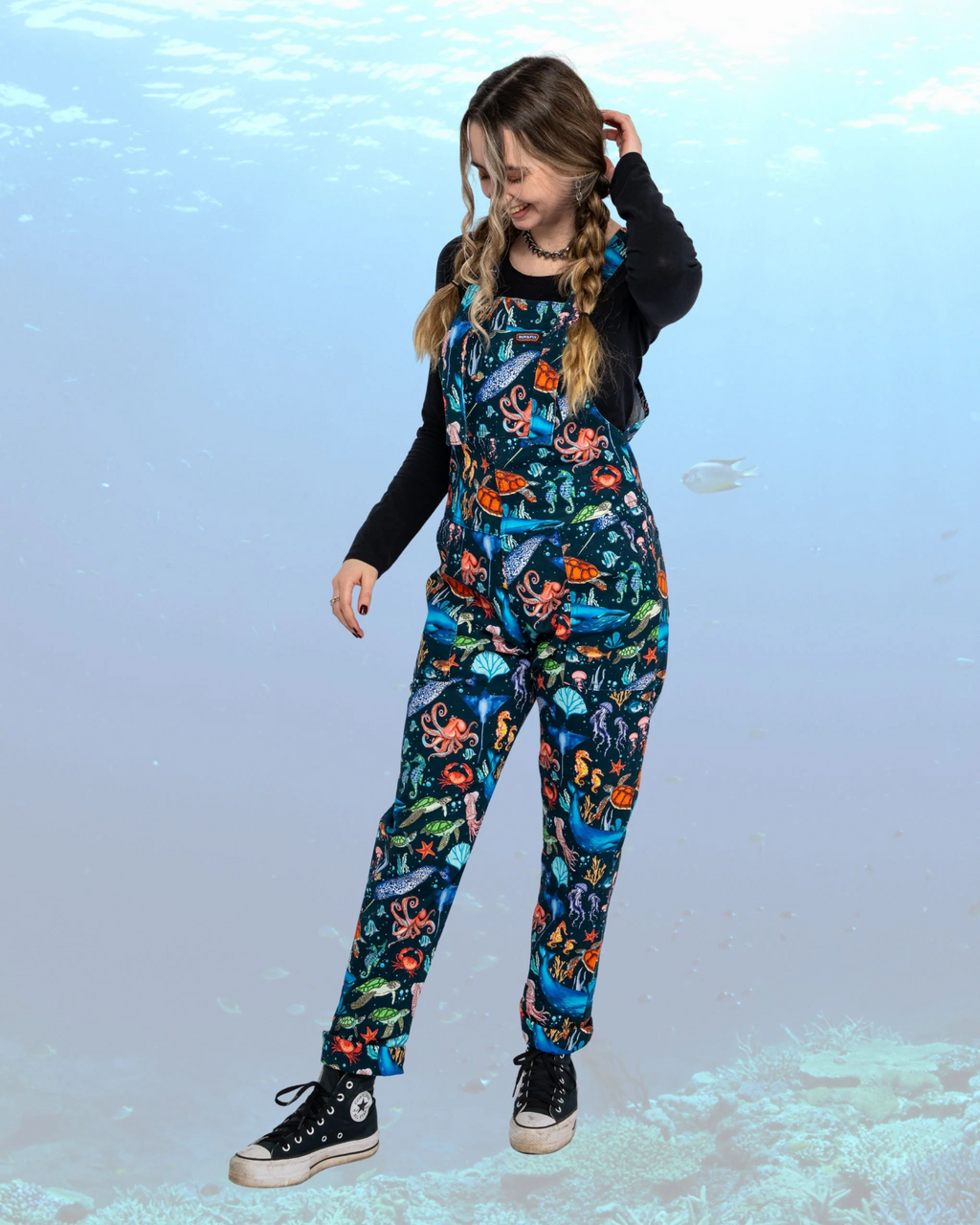 Ocean Stretch Twill Dungarees by Run and Fly