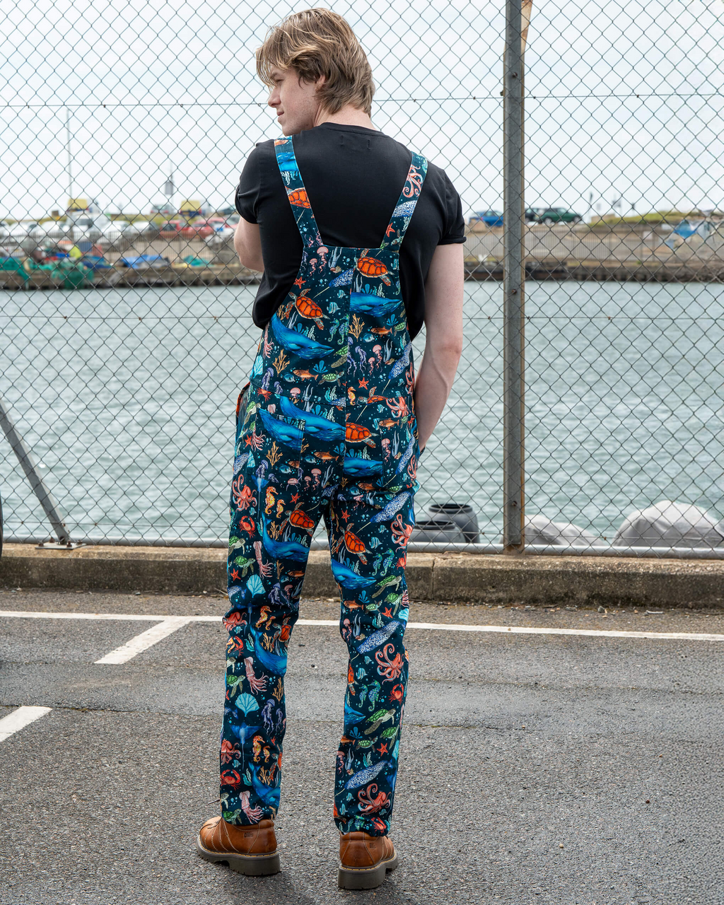 Ocean Stretch Twill Dungarees by Run and Fly