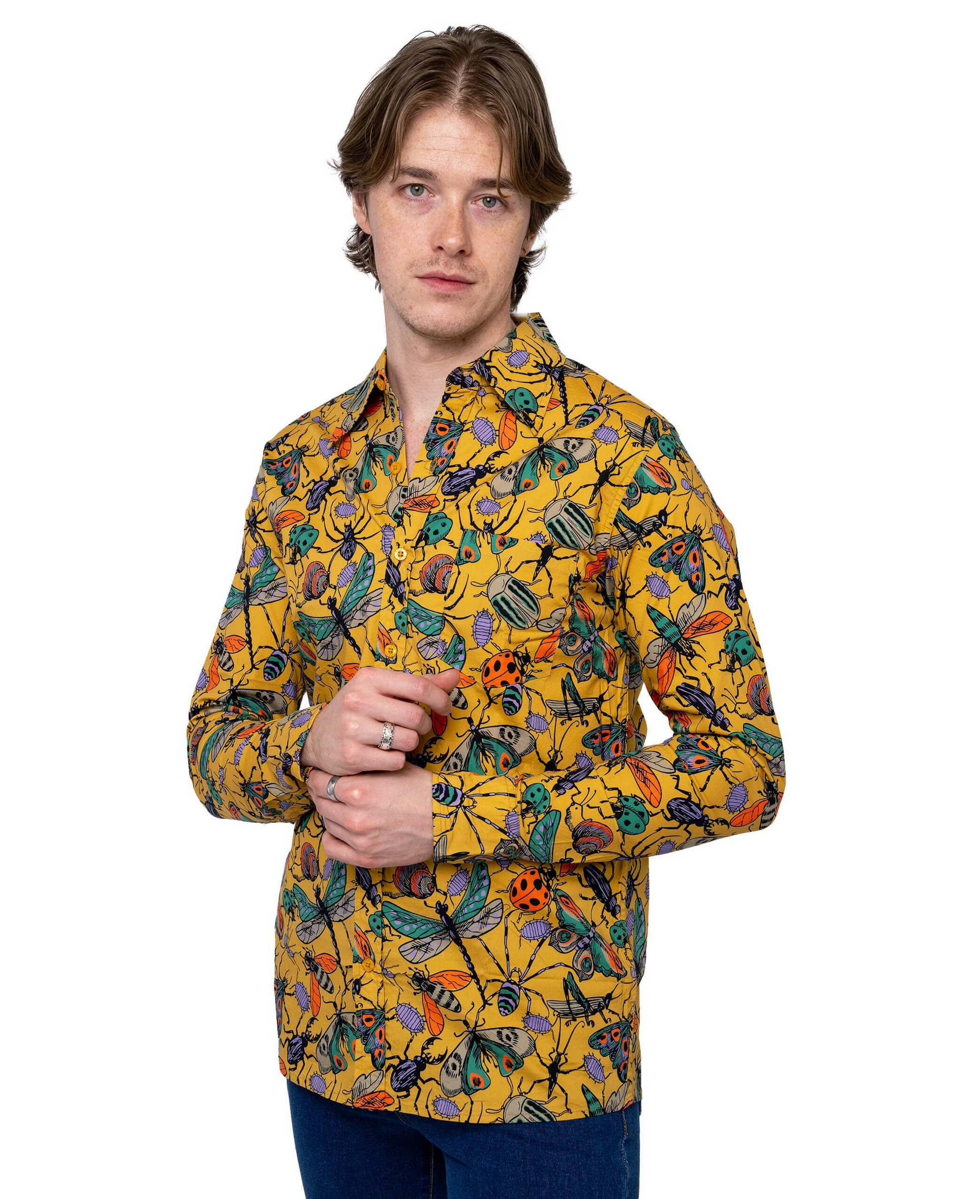 Mustard Beasties Print Shirt by Run and Fly