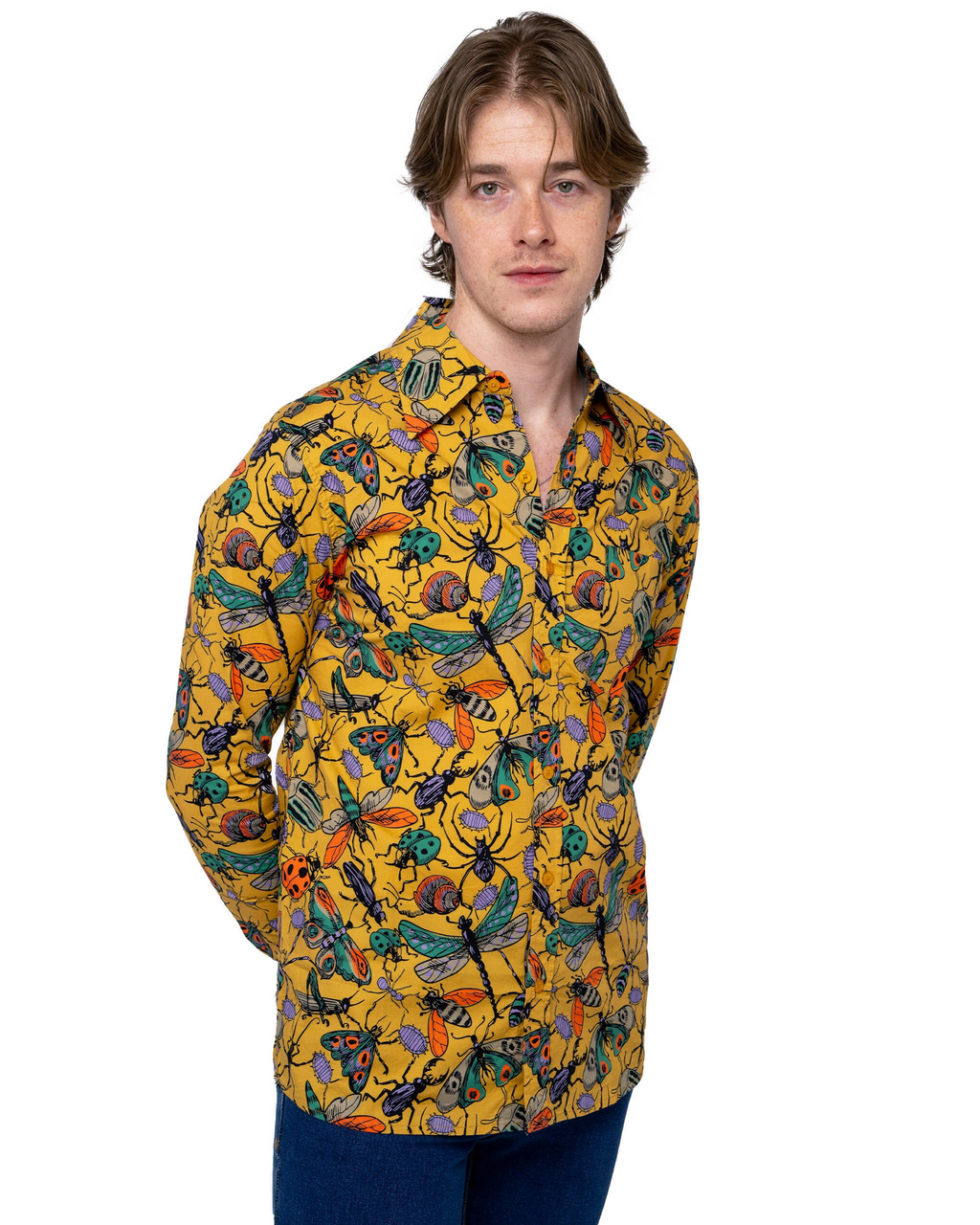 Mustard Beasties Print Shirt by Run and Fly