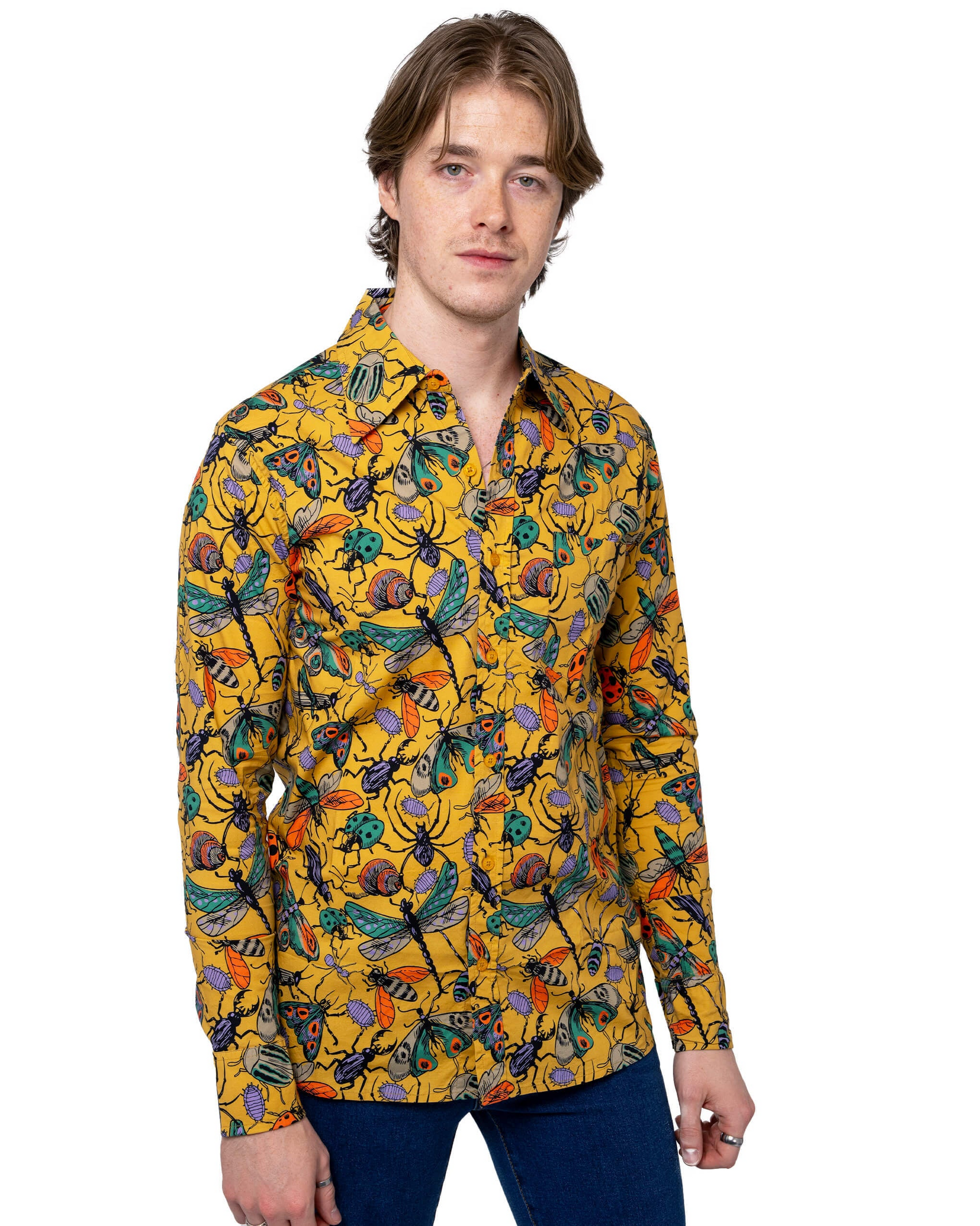 Mustard Beasties Print Shirt by Run and Fly