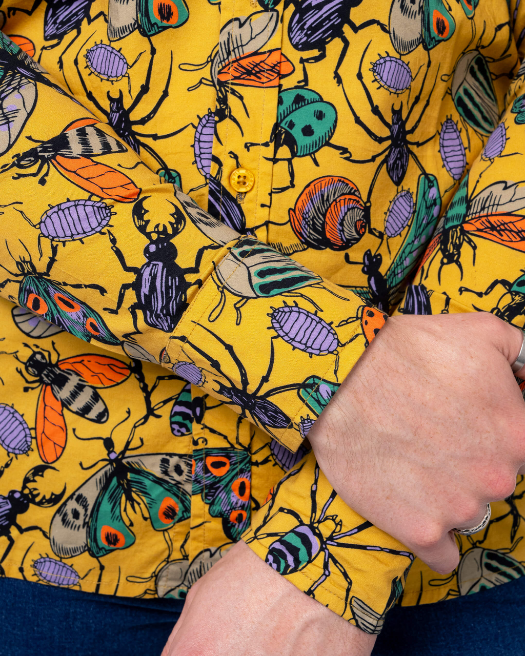 Mustard Beasties Print Shirt by Run and Fly