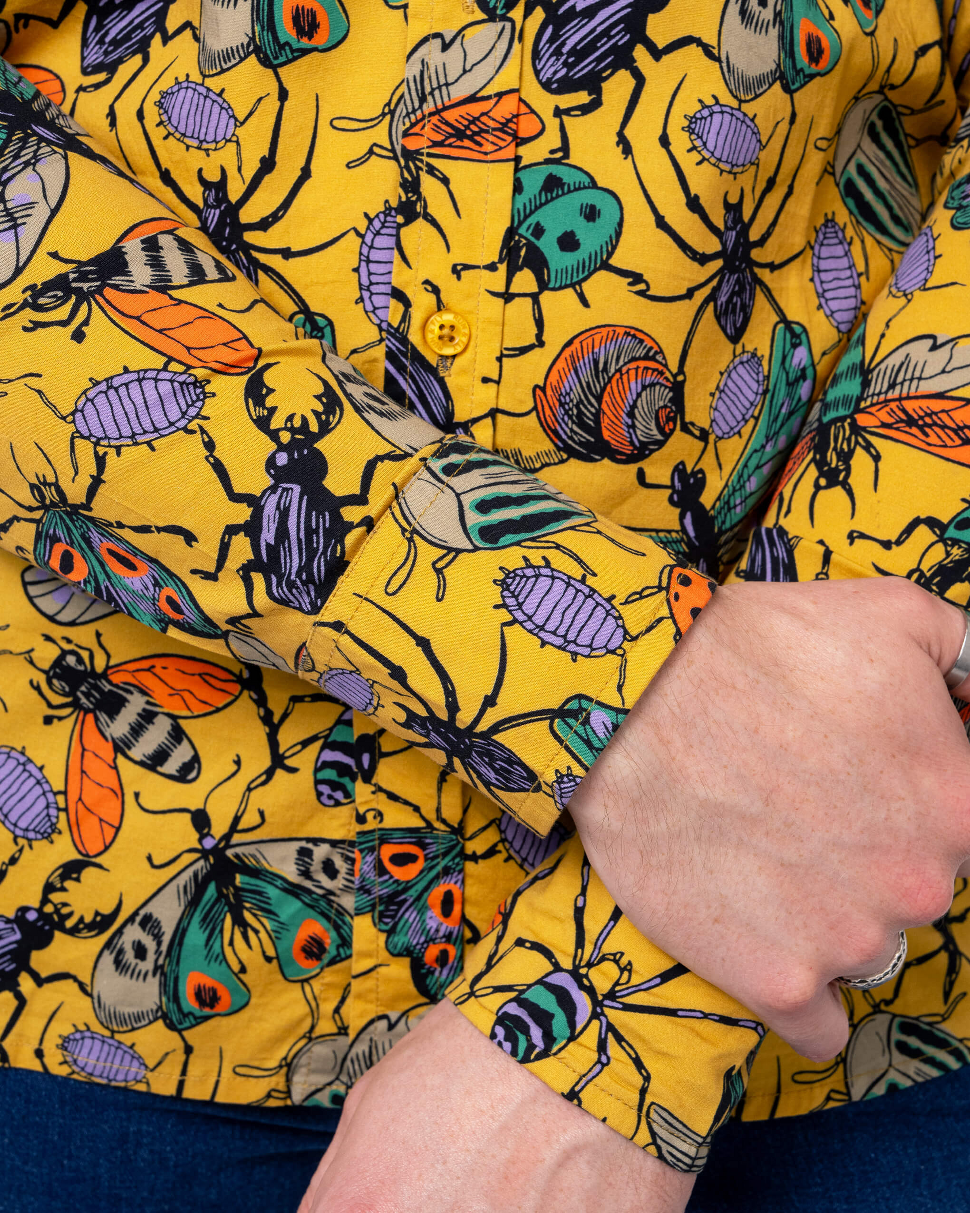 Mustard Beasties Print Shirt by Run and Fly