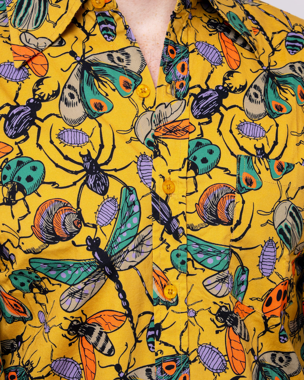 Mustard Beasties Print Shirt by Run and Fly