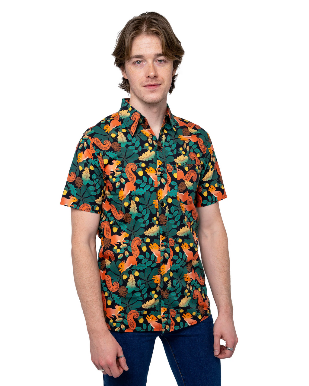 Acorn Adventure Squirrel Print Shirt by Run and Fly