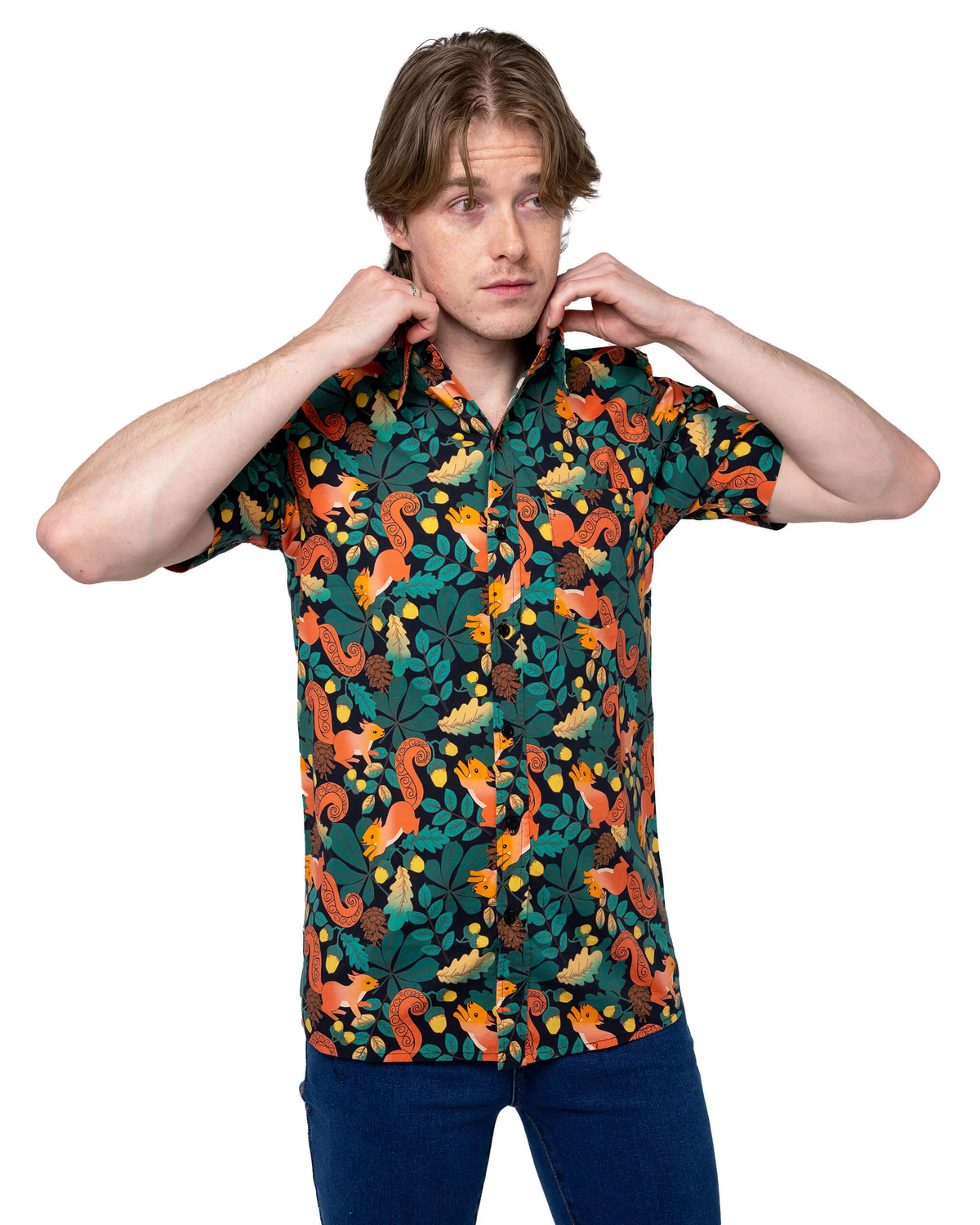 Acorn Adventure Squirrel Print Shirt by Run and Fly