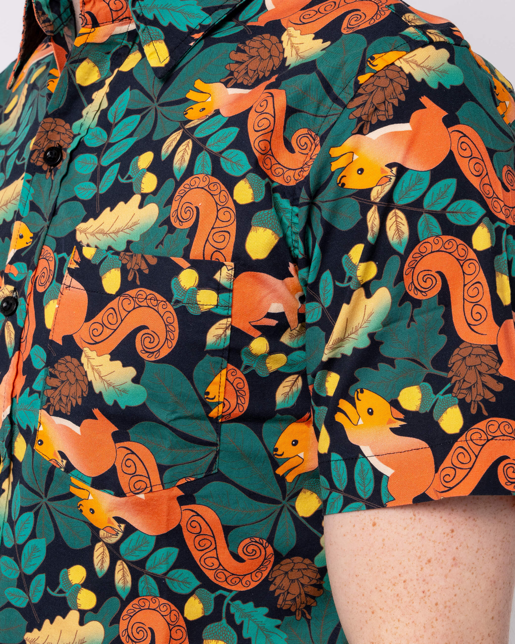 Acorn Adventure Squirrel Print Shirt by Run and Fly