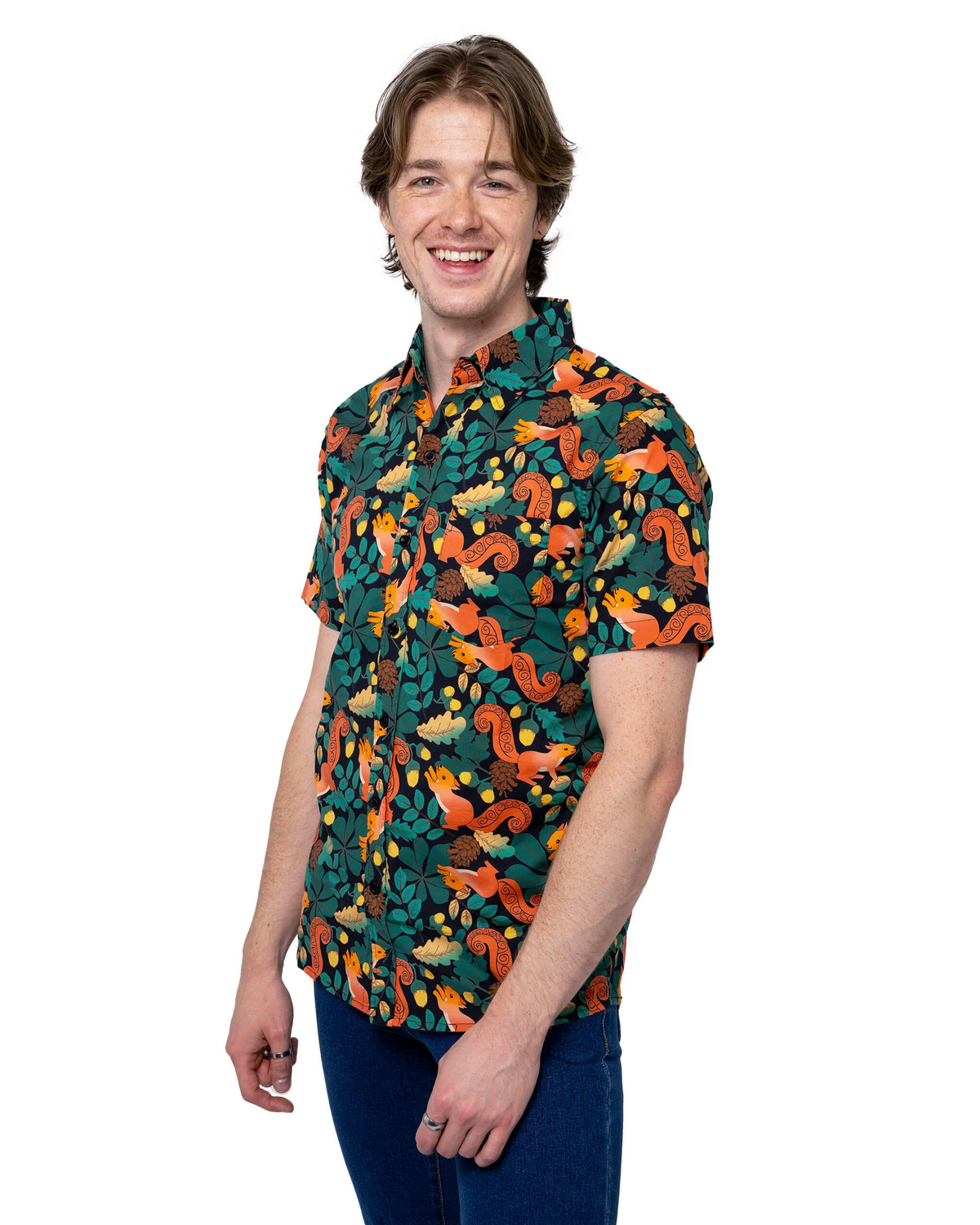 Acorn Adventure Squirrel Print Shirt by Run and Fly