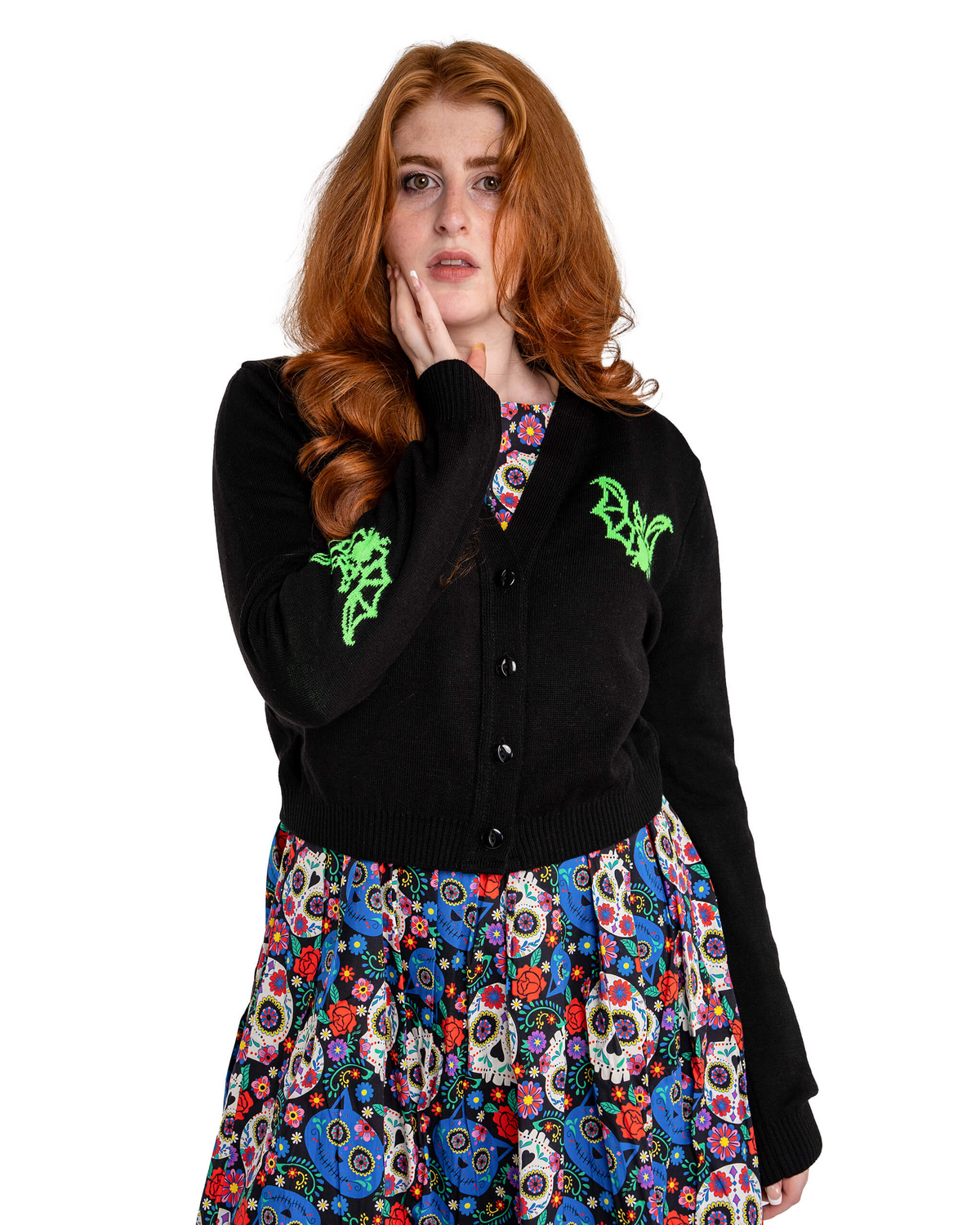 Green Bat Cardigan by Run and Fly