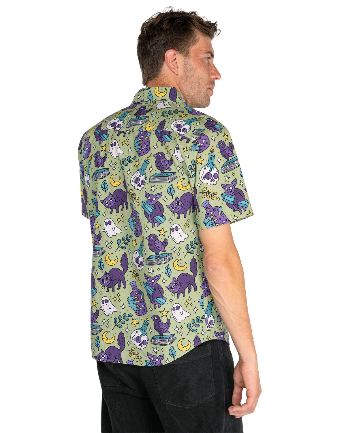 Mint Cool Spooks Print Shirt by Run and Fly