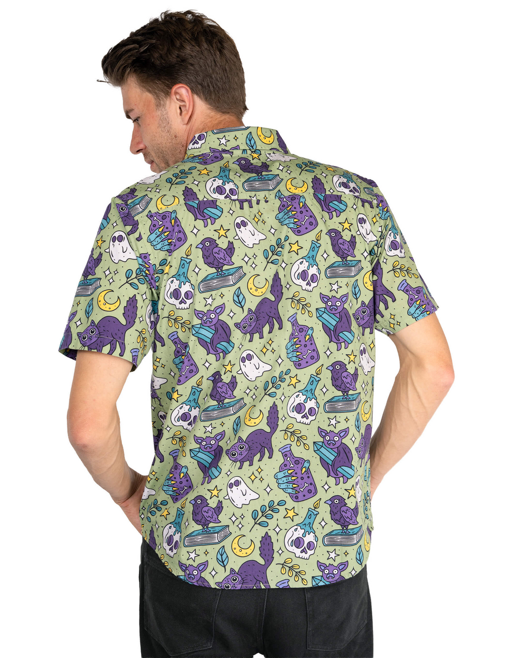 Mint Cool Spooks Print Shirt by Run and Fly