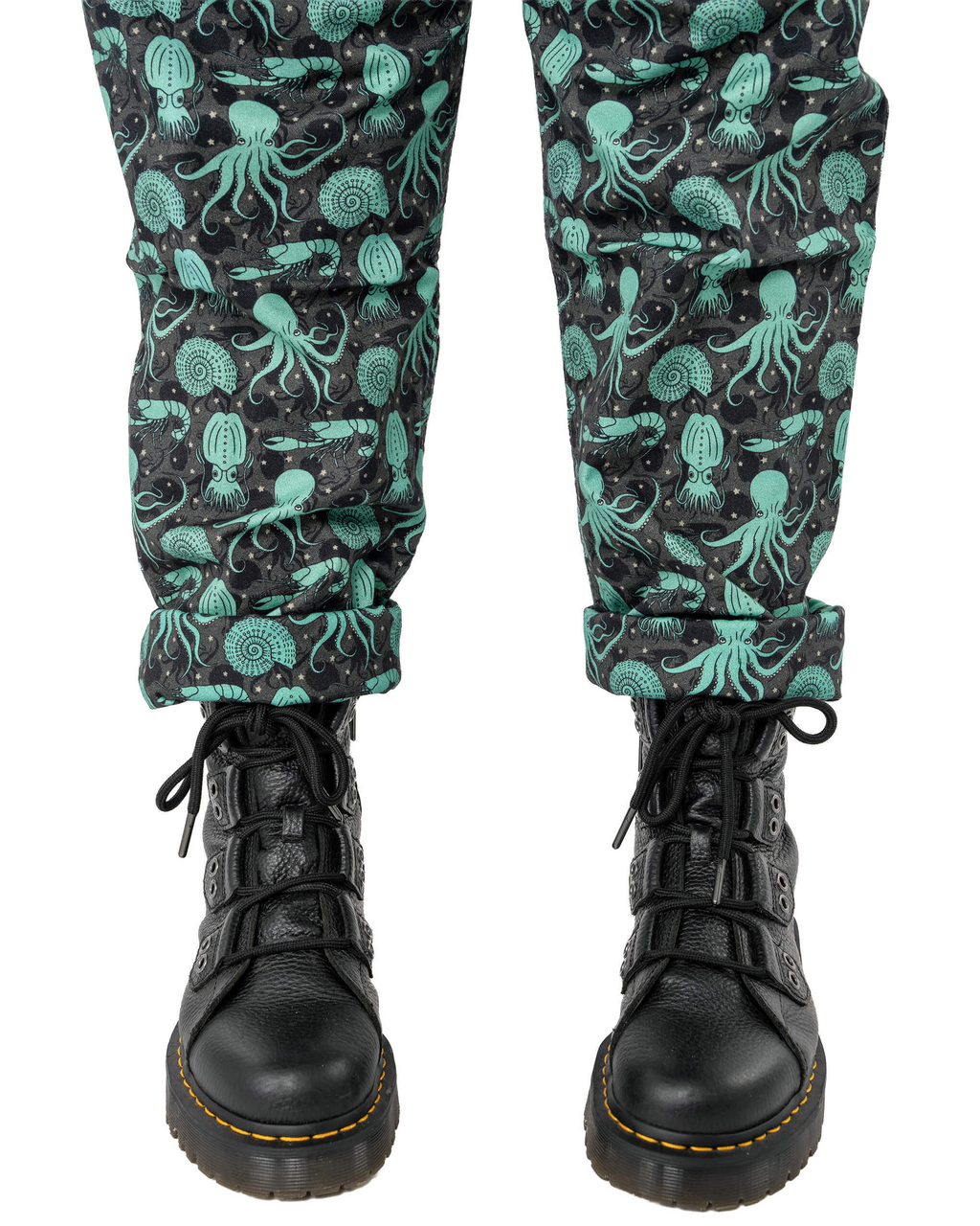 Green Seas Print Stretch Twill Dungarees by Run and Fly