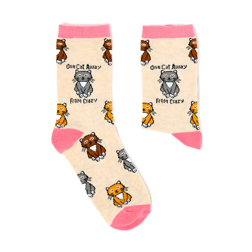 One Cat Away From Crazy Socks