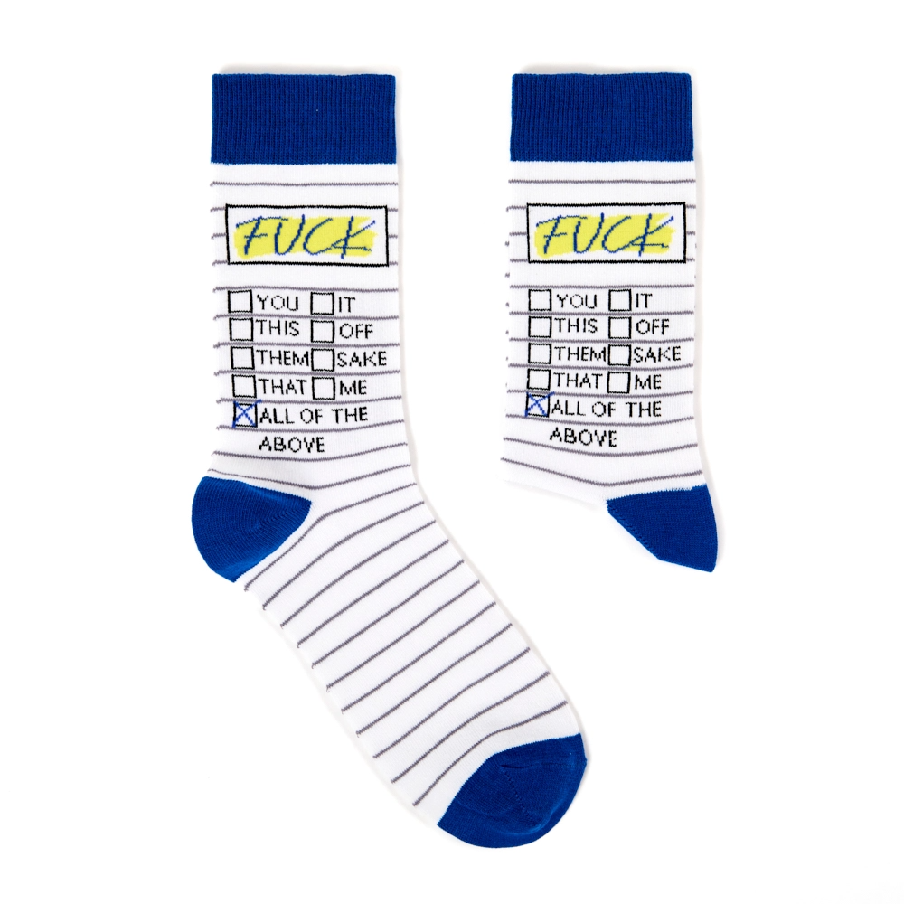 Fuck Tick List Sweary Socks