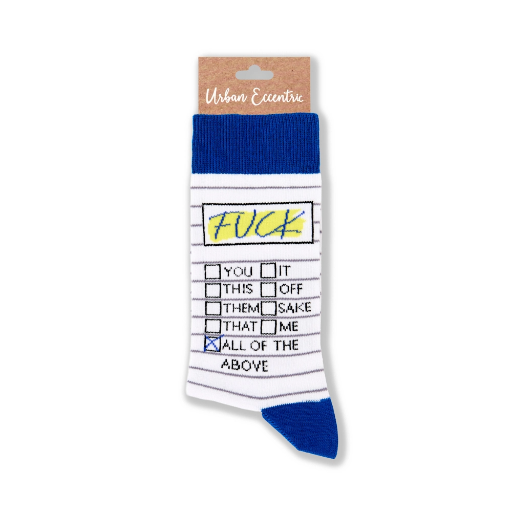 Fuck Tick List Sweary Socks