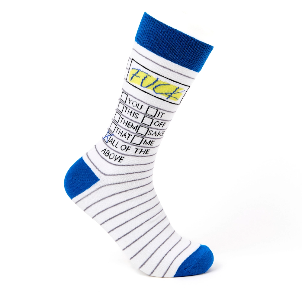Fuck Tick List Sweary Socks