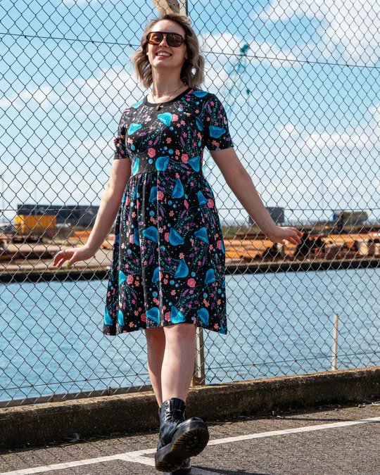 Jellyfish Print Smock Dress with Pockets by Rebel Romance (Copy)