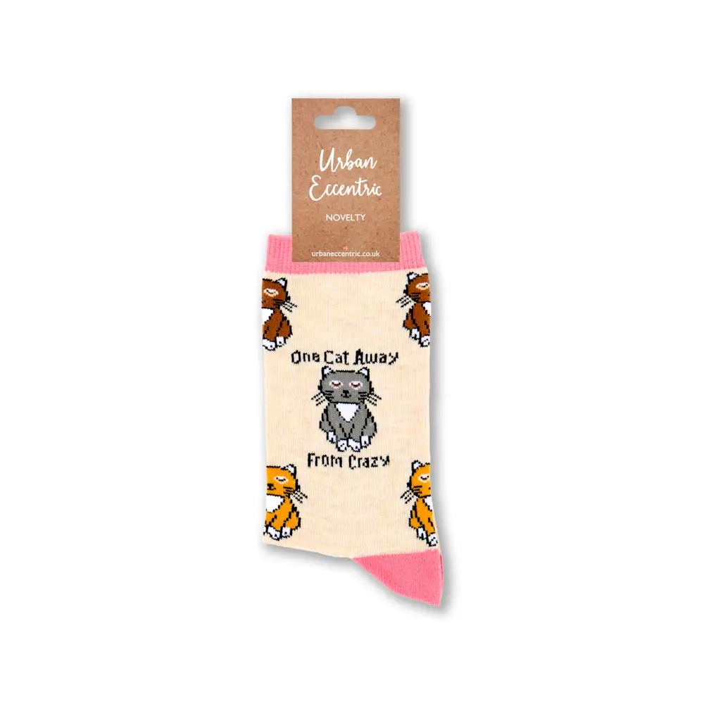 One Cat Away From Crazy Socks