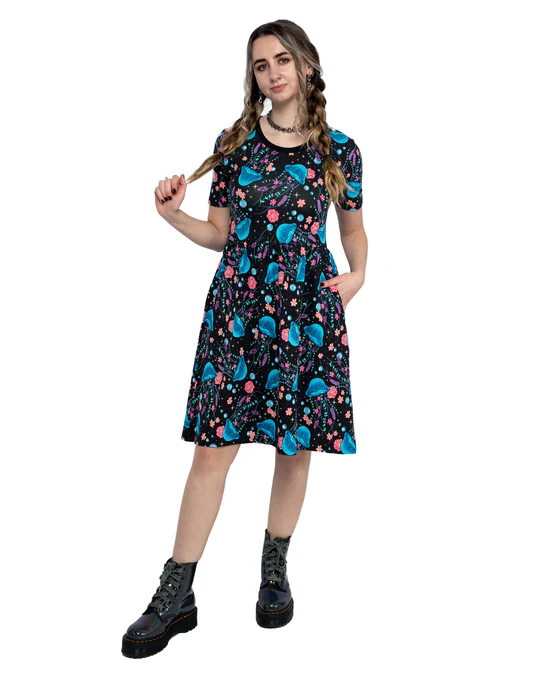 Jellyfish Print Smock Dress with Pockets by Rebel Romance (Copy)
