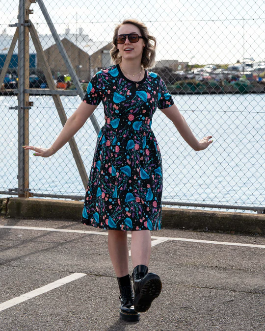 Jellyfish Print Smock Dress with Pockets by Rebel Romance (Copy)