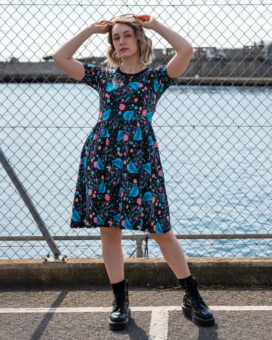 Jellyfish Print Smock Dress with Pockets by Rebel Romance (Copy)