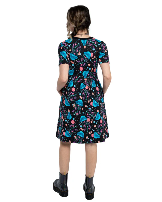 Jellyfish Print Smock Dress with Pockets by Rebel Romance (Copy)