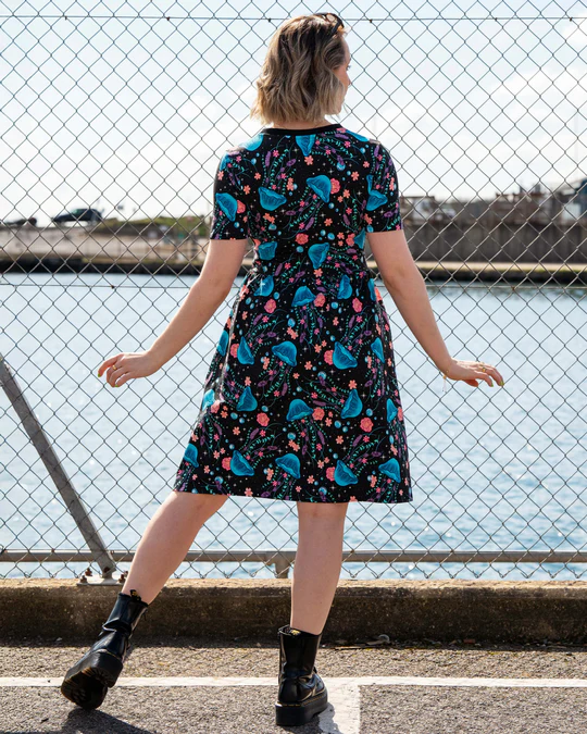 Jellyfish Print Smock Dress with Pockets by Rebel Romance (Copy)