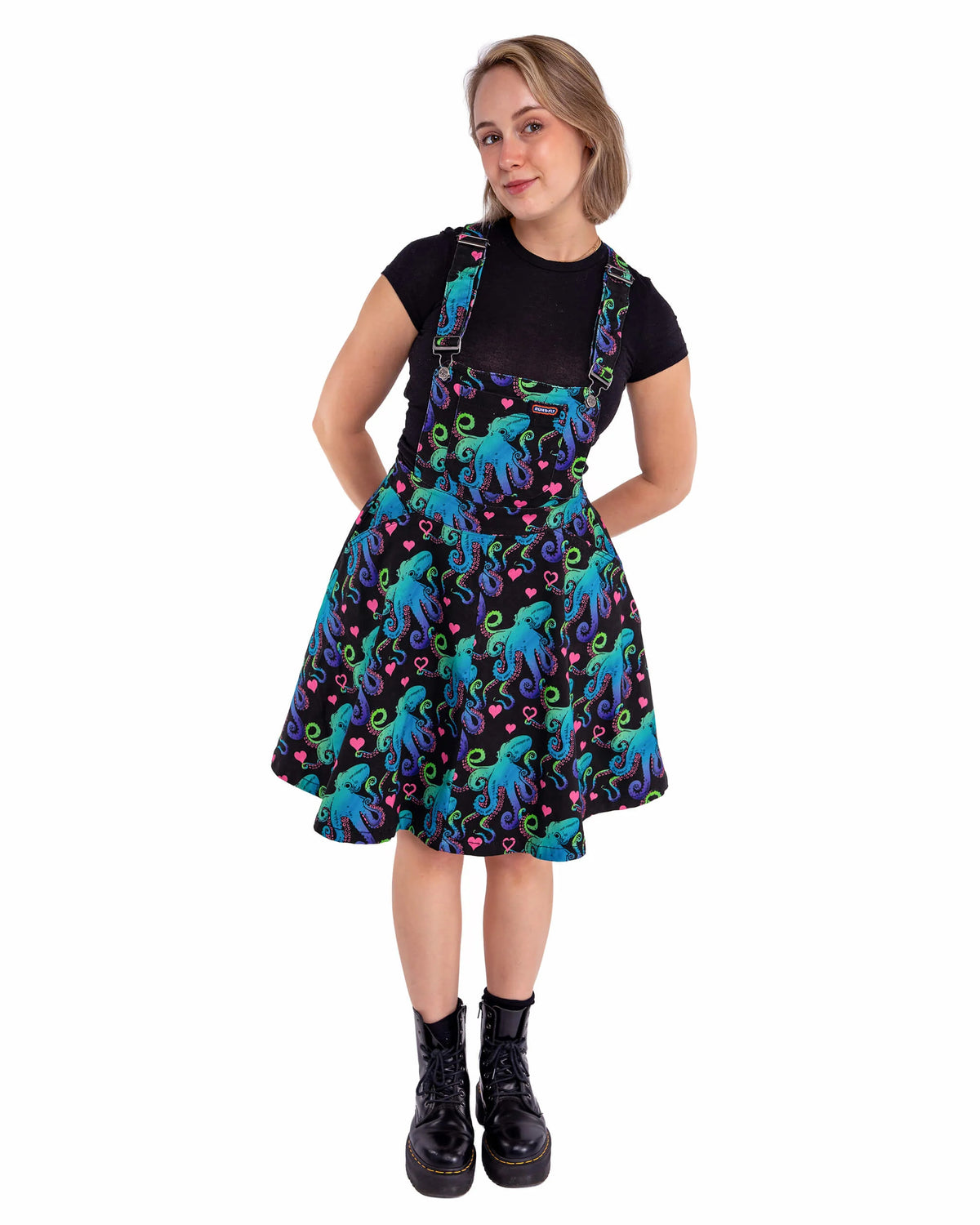 Run and Fly Octopus Love Flared Pinafore Dress