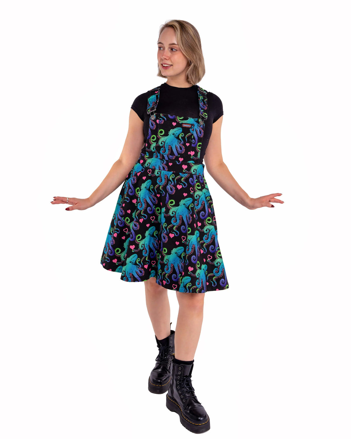 Run and Fly Octopus Love Flared Pinafore Dress