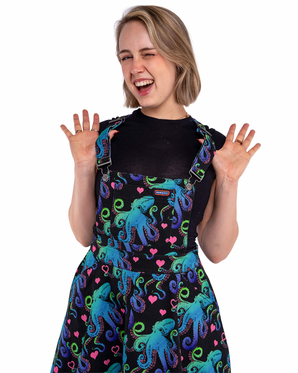 Run and Fly Octopus Love Flared Pinafore Dress