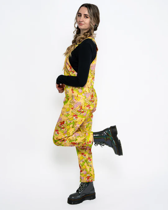 Snail Picnic Stretch Twill Dungarees by Run and Fly