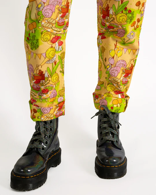 Snail Picnic Stretch Twill Dungarees by Run and Fly