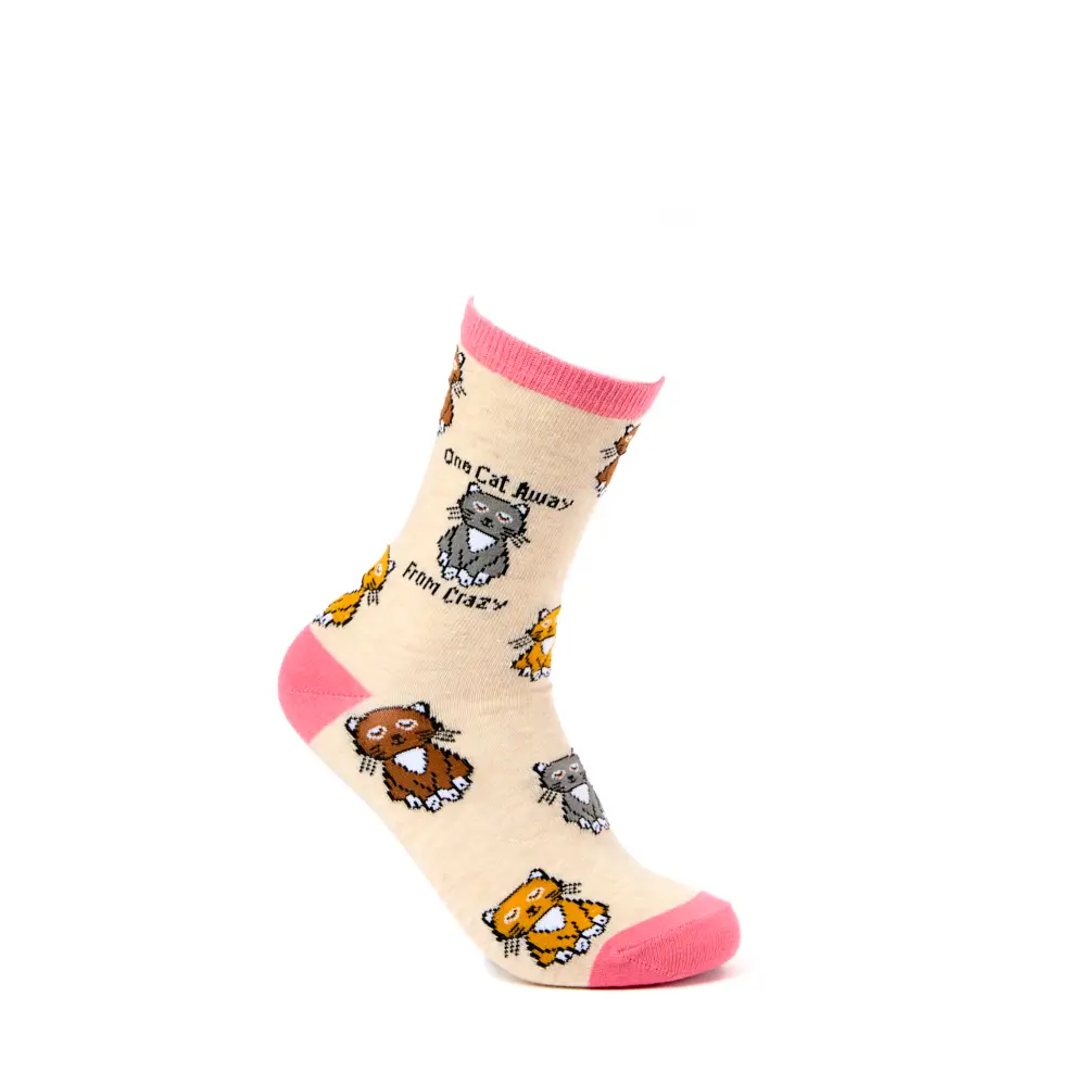 One Cat Away From Crazy Socks