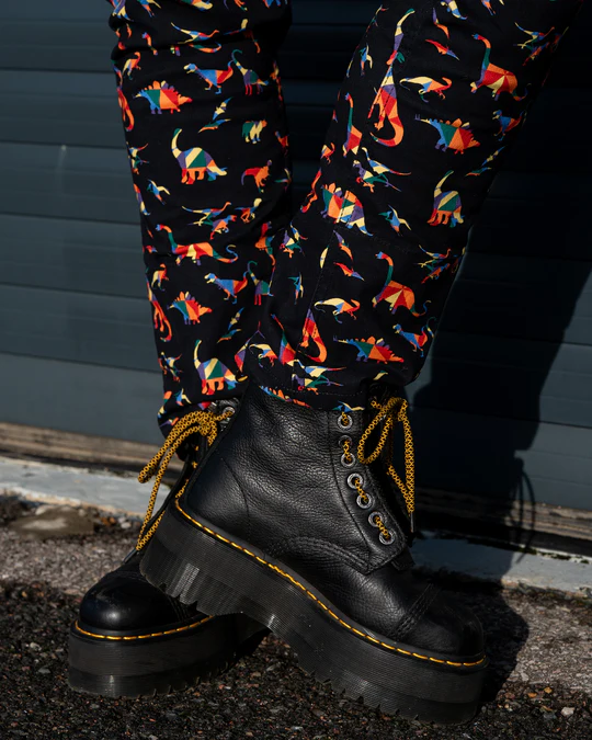 Black Rainbow Dinosaur Stretch Twill Dungarees by Run and Fly
