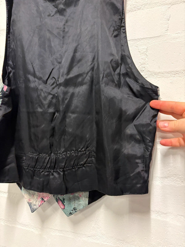 Vintage 90’s Patterned Waistcoat Vest 14 Whimsygoth Boho Grunge