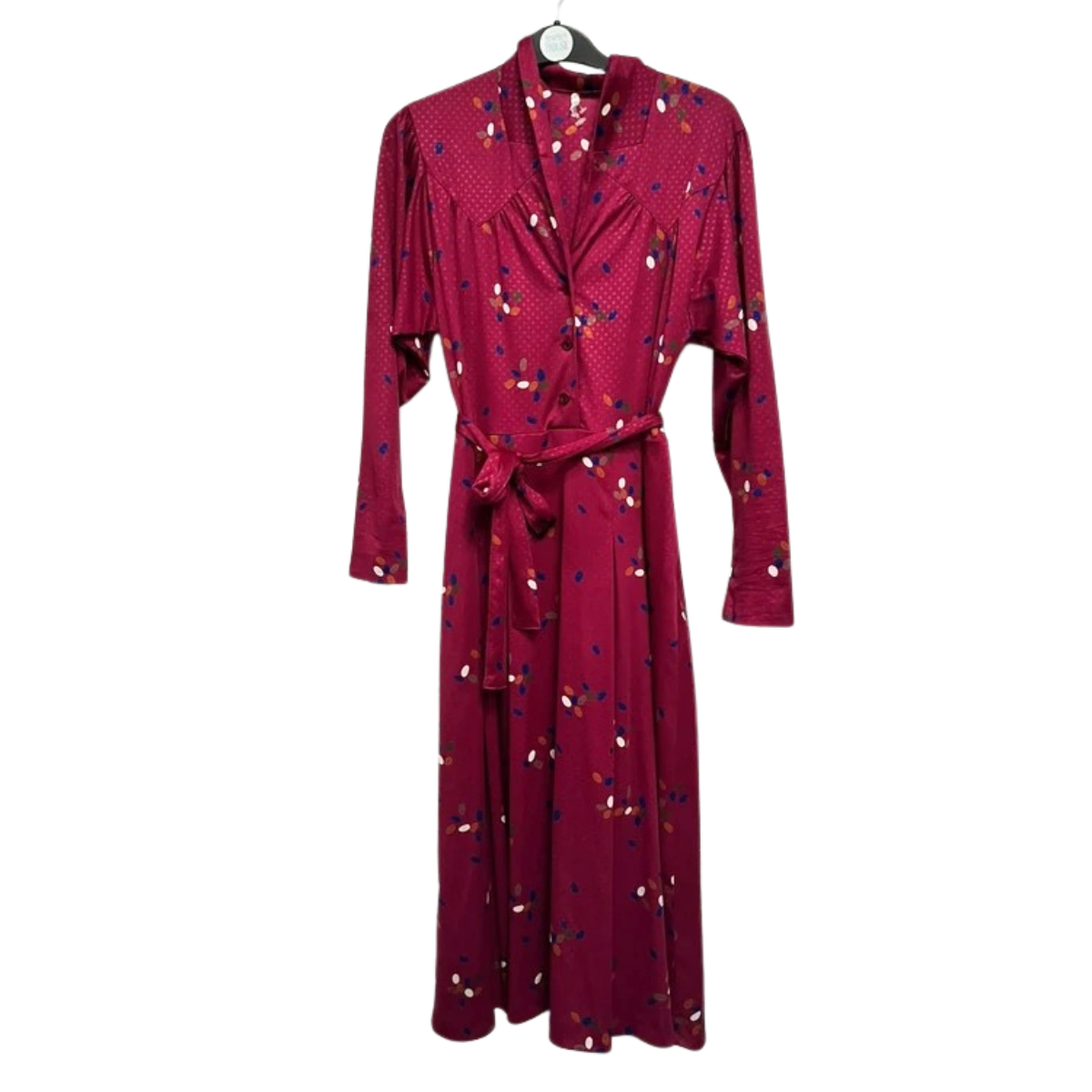 Vintage Dress 12 Plum Tea Dress 70’s 80’s Retro MIDI Floral