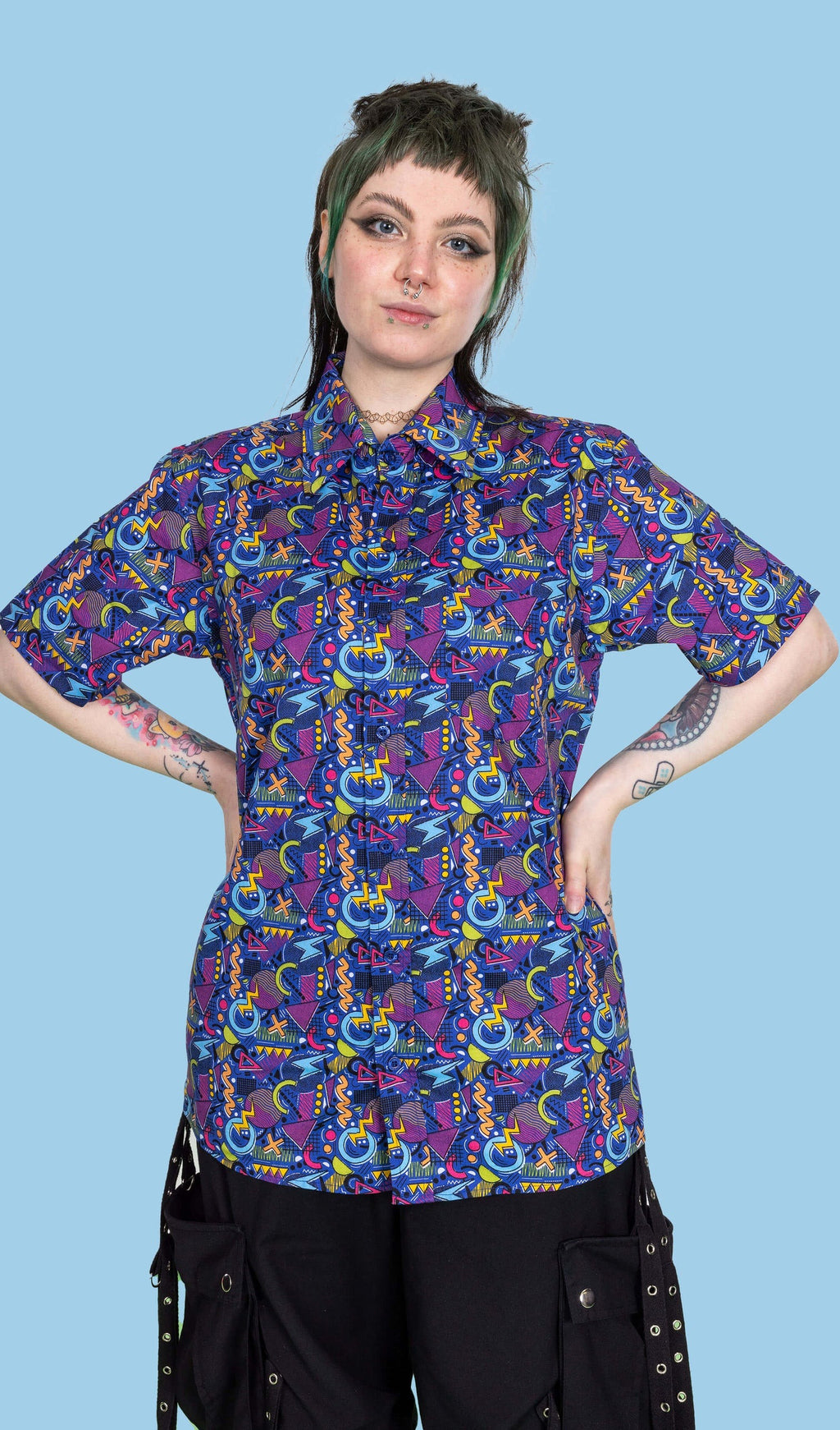 90's Retro Arcade Print Shirt by Run and Fly