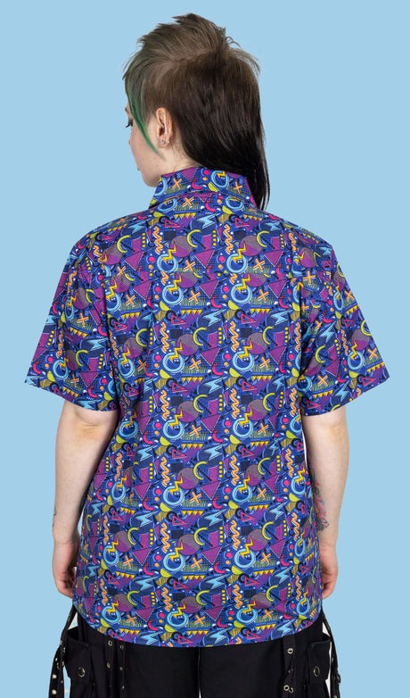 90's Retro Arcade Print Shirt by Run and Fly