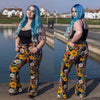 70's Black Floral High Waisted Bell Bottom Flares Jeans by Run and Fly