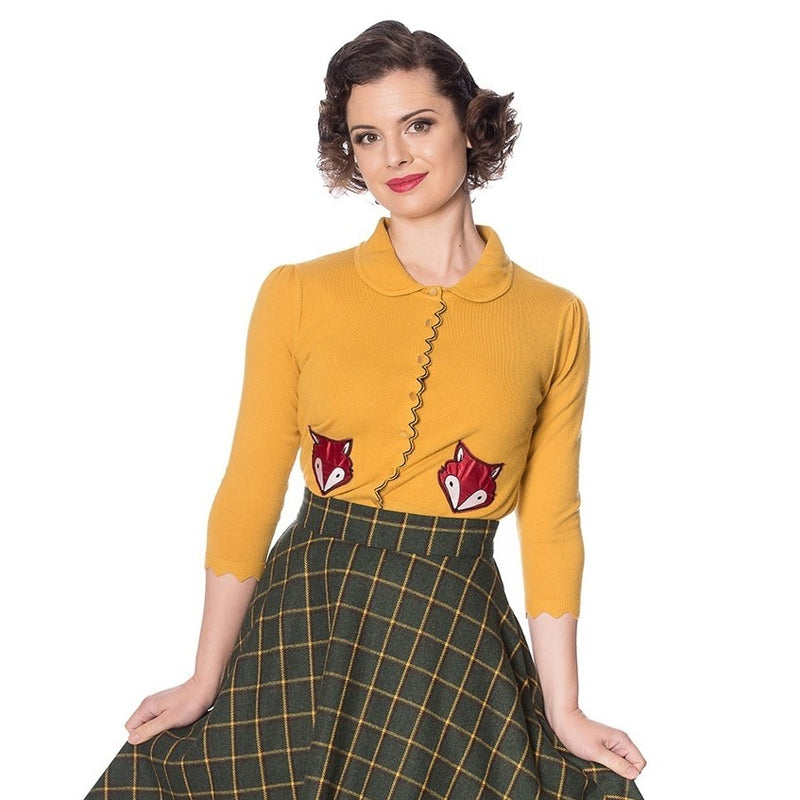 Yellow Fox Cardigan by Banned Apparel