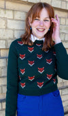 Green Fox Cropped Jumper by Run and Fly