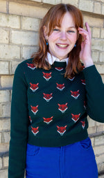 Green Fox Cropped Jumper by Run and Fly